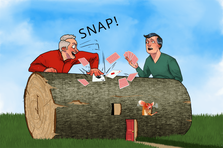 The oak log home (Oklahoma) was the perfect place for a game of snap